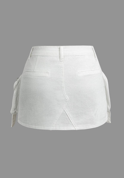 Faded Pocket Denim Skirt